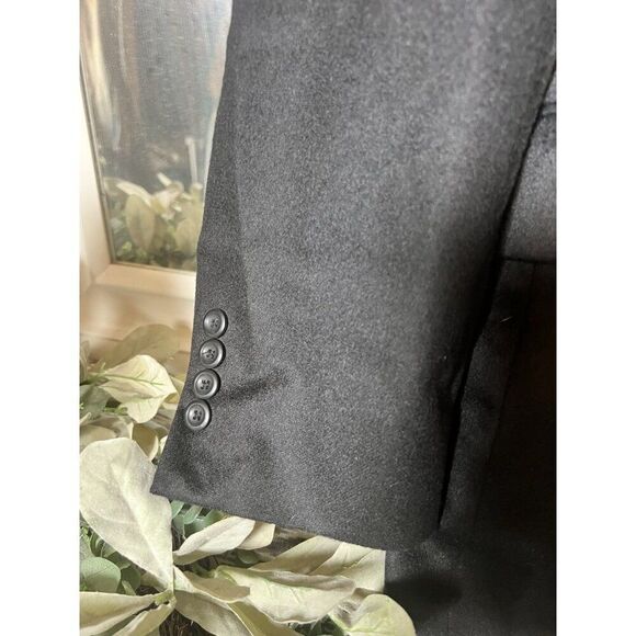 Jos A Bank Jacket XL Black 100% Cashmere Flannel Soft Blazer Sport Coat 44L - Picture 3 of 10